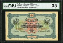 Turkey Ministry of Finance 1 Livre ND (1913) Pick 90a PMG Choice Very Fine 35. 

HID09801242017