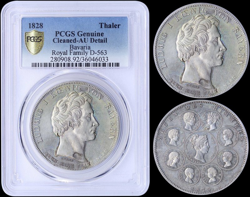 GREECE: GERMAN STATES - BAVARIA: 1 Thaler (1828) in silver (0,833), commemorativ...