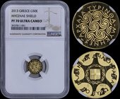 GREECE: 50 Euro (2013) in gold (0,999) commemorating Ancient Tiryns. Inside slab by NGC "PF 70 ULTRA CAMEO". Accompanied by its official case and CoA ...