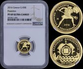 GREECE: 100 Euro (2015) in gold (0,999) commemorating Greek Mythology / The Olympian Gods - Poseidon. Inside slab by NGC "PF 69 ULTRA CAMEO". Accompan...