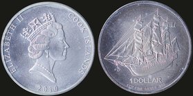 COOK ISLANDS: 1 Dollar (2010). In silver.(0,999) Obv: Elizabeth II. Rev: H.M.A.V. Bounty. (KM 1473). Uncirculated.