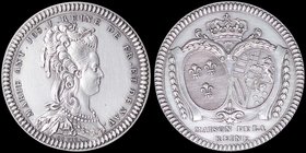 Silver(probably) token (probably modern restrike) of Marie-Antoinette of Austria, wife of the king Louis XVI. Obv: Legend "MARIE ANT JOS J REINE DE FR...