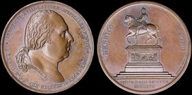 FRANCE: Bronze medal of the equestrian statue of Henri IV (1817). Obv: Louis Xviii facing right. Engraver: Andrieu. Diameter: 50mm. Weight: 62,7gr. Ex...