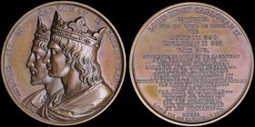 FRANCE: Bronze medal commemorating Louis III et Carloman II - King of France (1839). Signed by Gaque. Diameter: 50mm. Weight: 69,10gr. Extremely Fine.