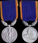 ROMANIA: Silver medal of the Countrys Upsurge to commemorate Romanian victory in The Second Balkan War (June 29 - July 29, 1913). The medal was awarde...