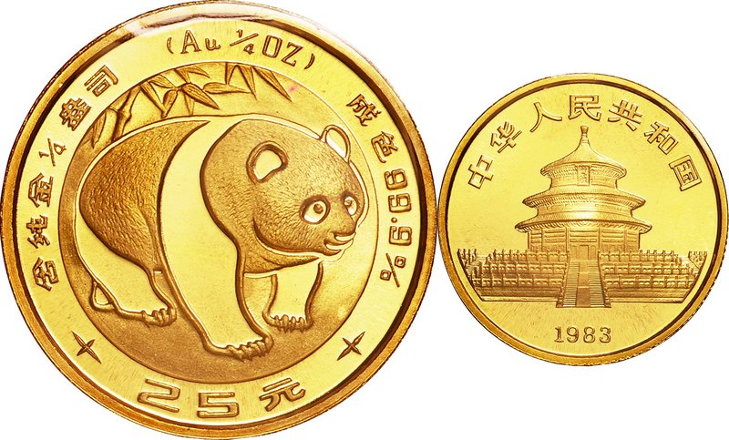 China
Panda 25 Yuan (1/4oz) Gold
Year: 1983
Condition: UNC
Diameter: 22.00mm...