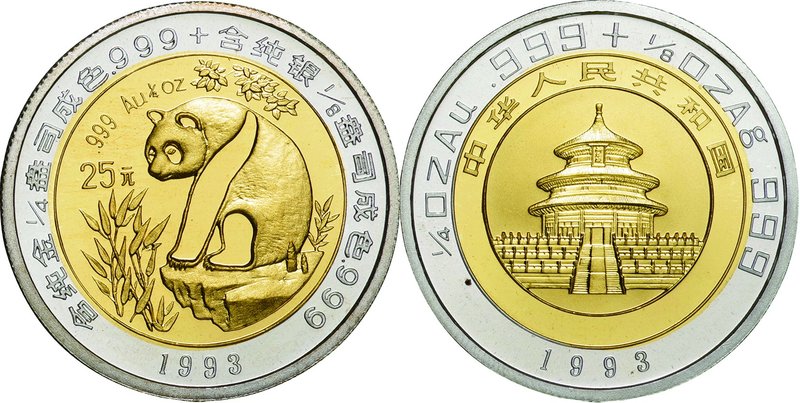 China
Panda Gold 4-Coin and 25 Yuan Bi-Metallic Gold and Silver Proof Set
Year...