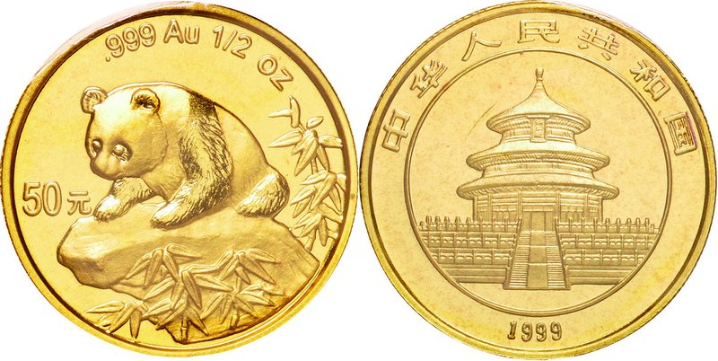 China
Panda 50 Yuan (1/2oz) Gold
Year: 1999
Condition: UNC
Diameter: 27.00mm...
