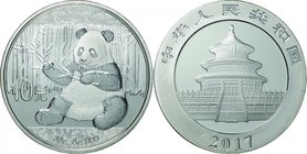 China
Panda 10 Yuan Silver
Year: 2017
Condition: UNC
Diameter: 40.00mm
Weight: 30.00g
Purity: .999
