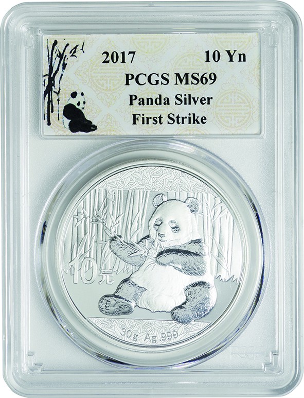 China
Panda 10 Yuan Silver
Year: 2017
Condition: FDC
Grade (Slab): PCGS MS69...