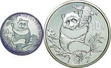 China
5th Anniversary of Panda Gold Coin Silver 2-Coin Proof Set
Year: 1987
Condition: 2-Pieces Proof
Remarks: Discolored