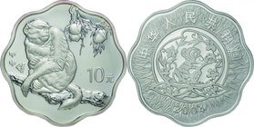 China
Year of the Monkey 10 Yuan Scalloped Silver Proof
Year: 2004
Condition: Proof
Diameter: 40.00mm
Weight: 31.10g
Purity: .999
Mintage: 6,80...