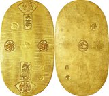 Japan
Tempo Goryoban Kin Gold JNDA09-12
Condition: EF
Diameter: (approx.)95mm
Weight: 33.75g
Purity: 金842/銀158