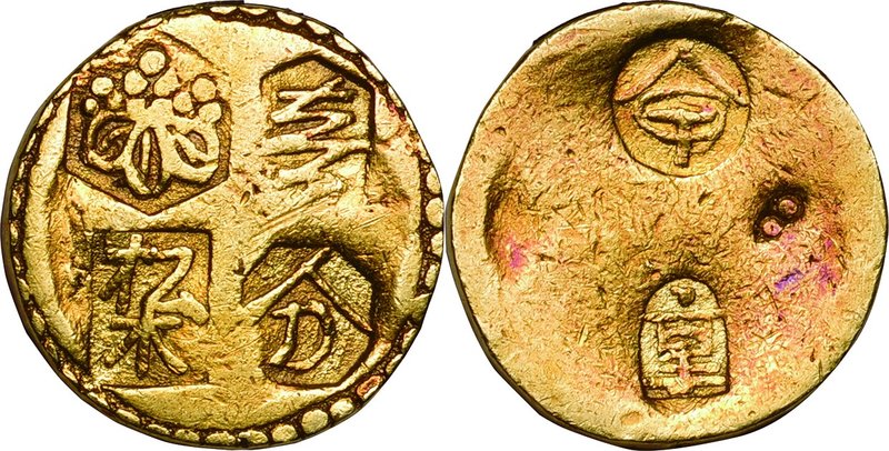 Japan
Koshu 1 Bu-Kin Gold JNDA09-87
Condition: VF
Diameter: (approx.)15mm
We...