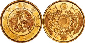 Japan
Old type 10 Yen Gold JNDA01-2
Year: 1871
Condition: UNC
Diameter: 29.42mm
Weight: 16.66g
Purity: .900