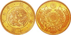 Japan
Old type 10 Yen Gold JNDA01-2
Year: 1871
Condition: EF
Diameter: 29.42mm
Weight: 16.66g
Purity: .900
Remarks: w/Box and Cert