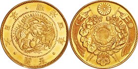 Japan
Old type 5 Yen Gold JNDA01-3
Year: 1871
Condition: VF-EF
Diameter: 23.84mm
Weight: 8.33g
Purity: .900