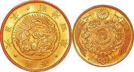 Japan
Old type 5 Yen Gold JNDA01-3
Year: 1871
Condition: EF
Diameter: 23.84mm
Weight: 8.33g
Purity: .900
Remarks: w/Box and Cert