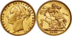 Australia
Victolia Young Head 1 Sovereign Gold
Year: 1876(S)
Condition: VF
Diameter: 22.00mm
Weight: 7.98g
Purity: .917