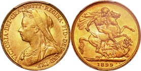 Australia
Victoria Old Head 1 Sovereign Gold
Year: 1899(P）
Condition: VF-EF
Grade (Slab): PCGS MS62
Diameter: 22.00mm
Weight: 7.99g
Purity: .91...
