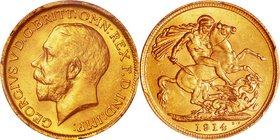 Australia
George V 1 Sovereign Gold
Year: 1914(S)
Condition: UNC
Grade (Slab): PCGS MS64
Diameter: 21.00mm
Weight: 7.99g
Purity: .917