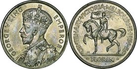 Australia
George V 1 Florin Silver
Year: 1934-1935(M）
Condition: VF-EF
Diameter: 28.50mm
Weight: 11.31g
Purity: .925