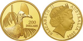 Australia
Cassowary bird 200 Dollars (1/2oz) Gold Proof
Year: 2004
Condition: Proof
Diameter: 30.00mm
Weight: 15.55g
Purity: .9999
Mintage: 2,5...