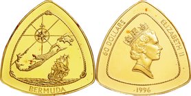 Bermuda
Bermuda Triangle 60 Dollers Gold Proof
Year: 1996
Condition: Proof
Diameter: 35.00mm
Weight: 31.49g
Purity: .999
Mintage: 1,500 Pieces