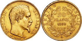 France
Napoleon III 20 Francs Gold
Year: 1859(A)
Condition: VF-EF
Diameter: 21.00mm
Weight: 6.45g
Purity: .900
