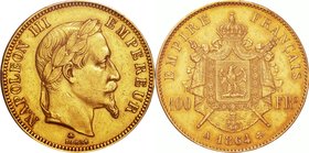 France
Napoleon III 100 Francs Gold
Year: 1864(A)
Condition: VF-EF
Grade (Slab): PCGS AU50
Diameter: 35.00mm
Weight: 32.25g
Purity: .900
Minta...