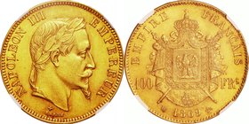 France
Napoleon III Laureate Head 100 Francs Gold
Year: 1869(BB)
Condition: Choice-EF
Grade (Slab): NGC AU58
Diameter: 35.00mm
Weight: 32.25g
P...