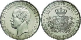 Germany(Anhalt-Desau)
Leopold IV 1 Thaler (Vereinsthaler) Silver
Year: 1863（A)
Condition: VF-EF
Grade (Slab): PCGS MS63
Diameter: (approx.)32.00m...