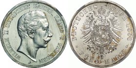 Germany(Prussia)
Wilhelm II 5 Mark Silver
Year: 1888(A)
Condition: VF-EF
Grade (Slab): NGC MS61
Diameter: 38.30mm
Weight: 27.77g
Purity: .900
...