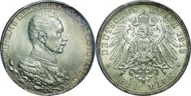 Germany(Prussia)
Wilhelm II 25 Years of the Reign 3 Mark Silver
Year: 1913(A)
Condition: UNC
Grade (Slab): PCGS MS64
Diameter: 33.00mm
Weight: 1...