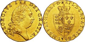 GB
George III 1 Guinea Gold
Year: 1792
Condition: VF
Diameter: 24.50mm
Weight: 8.35g
Purity: .917