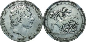 GB
George III 1 Crown Silver
Year: 1818(LVIII)
Condition: VG
Grade (Slab): NGC FINE DETAILS-CLEANED
Diameter: 37.90mm
Weight: 28.27g
Purity: .9...