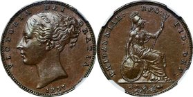 GB
Victoria/Britannia Seated 1 Farthing Copper
Year: 1857
Condition: UNC-
Grade (Slab): NGC MS63 BN
Diameter: 22.00mm