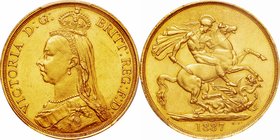 GB
Victoria Jubilee Head 2 Pounds Gold
Year: 1887
Condition: VF-EF
Grade (Slab): PCGS MS62
Diameter: 28.00mm
Weight: 15.97g
Purity: .917
Minta...