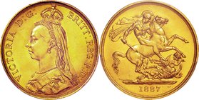 GB
Victoria Jubilee Head 2 Pounds Gold
Year: 1887
Condition: VF-EF
Grade (Slab): PCGS MS63
Diameter: 28.00mm
Weight: 15.97g
Purity: .917
Minta...