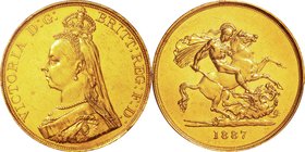 GB
Victoria Jubilee Head 5 Pounds Gold
Year: 1887
Condition: Choice-EF
Grade (Slab): PCGS AU58
Diameter: 36.00mm
Weight: 39.94g
Purity: .917
M...