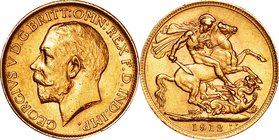 GB
George V 1 Sovereign Gold
Year: 1912
Condition: VF-EF
Diameter: 22.20mm
Weight: 7.98g
Purity: .917