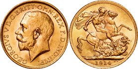 GB
George V 1 Sovereign Gold
Year: 1914
Condition: UNC
Diameter: 22.20mm
Weight: 7.98g
Purity: .917
