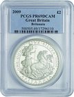 GB
Britannia 2 Pounds Silver Proof
Year: 2009
Condition: Proof
Grade (Slab): PCGS PR69DCAM
Diameter: 40.00mm
Weight: 32.54g
Purity: .958
Minta...