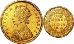 British East Indies Company
Victoria 1 Mohur Gold
Year: 1885(C）
Condition: VF-EF
Grade (Slab): PCGS MS62
Diameter: 25.90mm
Weight: 11.66g
Purit...
