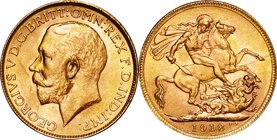 British India
George V 1 Sovereign Gold
Year: 1918(I)
Condition: UNC
Diameter: 21.00mm
Weight: 7.99g
Purity: .917