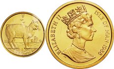 Isle of Man
Manx Cat 1/5 Crown (1/5oz) Gold
Year: 1988
Condition: UNC
Diameter: 22.00mm
Weight: 6.22g
Purity: .9999
Mintage: 6,750 Pieces