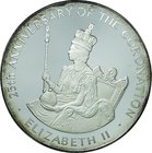 Jamaica
25th Anniversary of Coronation 25 Dollars Silver Proof
Year: 1978
Condition: Proof
Diameter: (approx.)62.00mm
Weight: 136.08g
Purity: .9...