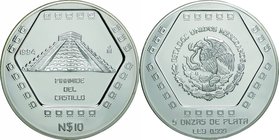 Mexico
Piramide del Castillo 10 Nuevos Pesos (5oz) Silver Proof
Year: 1994
Condition: Proof
Diameter: 65.00mm
Weight: 155.70g
Purity: .999
Mint...