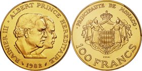 Monaco
Heir Apparent Prince Albert 100 Francs Gold Essai Proof
Year: 1982
Condition: Proof
Grade (Slab): PCGS SP69（Essai）
Diameter: 30.00mm
Weig...