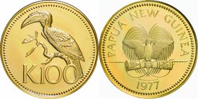 Papua Niu Guinea
Papuan hornbill 100 Kina Gold Proof
Year: 1977
Condition: Proof
Diameter: 28.00mm
Weight: 9.57g
Purity: .900
Mintage: 3,460 Pi...